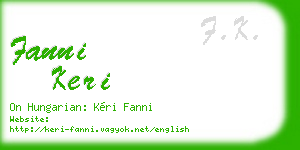 fanni keri business card